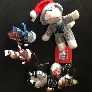 Carolina Panthers and Hurricane Ornaments